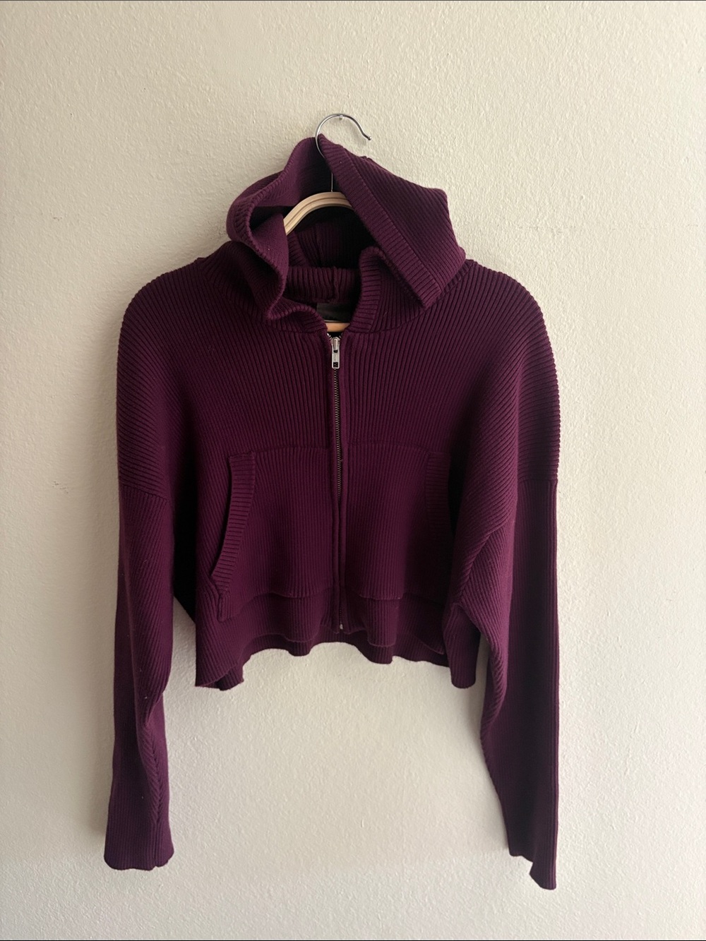 L*Space Active rib-knit cropped zip-up hoodie